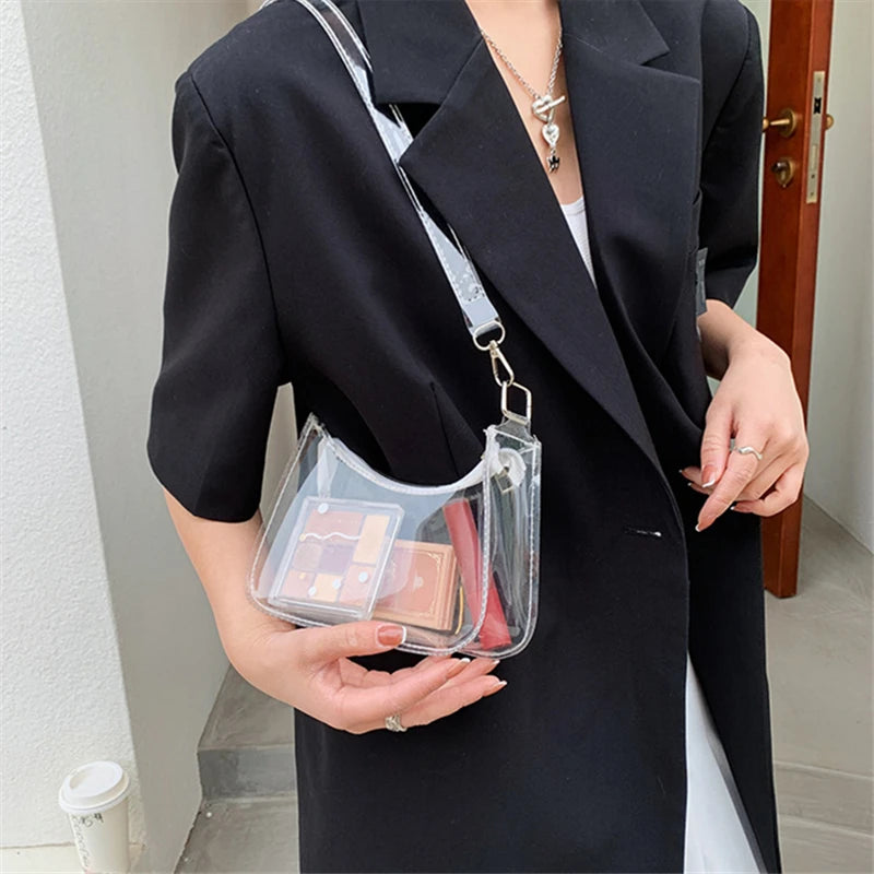 Transparent PVC Candy Beach Jelly Bag Shoulder Handbags