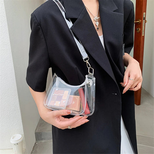 Transparent PVC Candy Beach Jelly Bag Shoulder Handbags