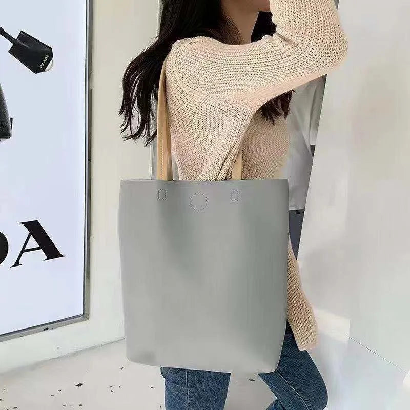 Candy Color One-Shoulder Tote Bag for Women
