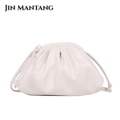 Candy Women's Small Cloud Bag Ruched PU Leather Shoulder Bags