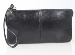 Candy Colors Bag Wristlet Oil Wax Leather Evening Clutch Wallet