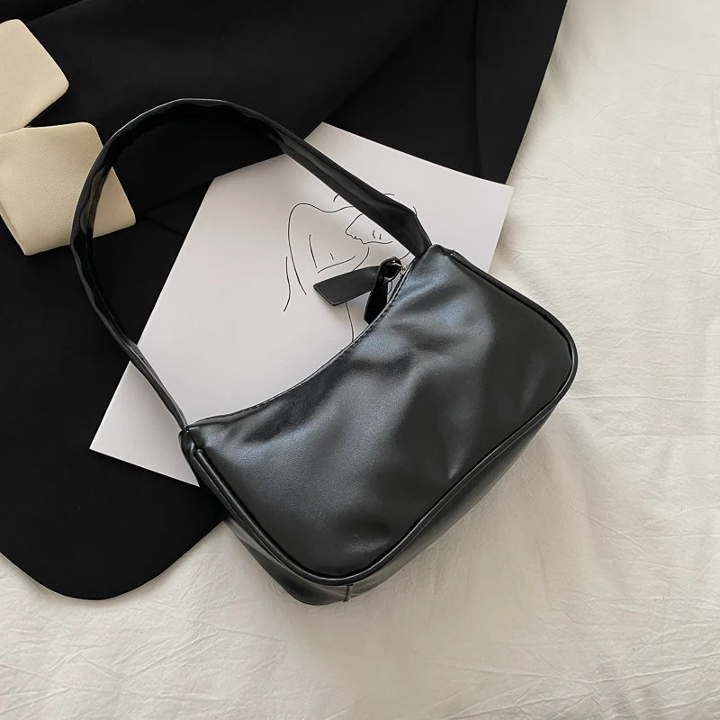 Candy Colors Underarm Shoulder Bags Women PU Leather Soft Handbags