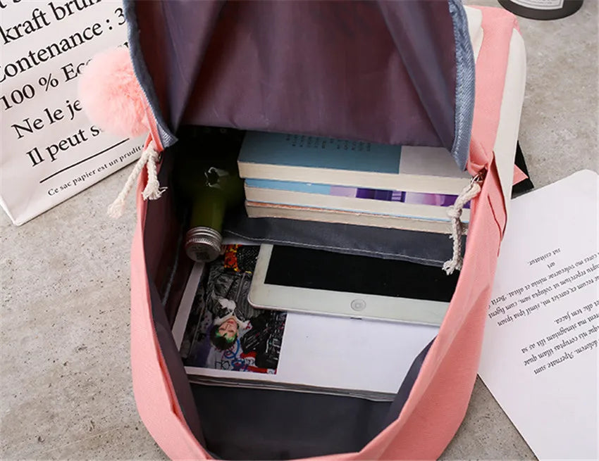 Canvas Backpack Bagpack Women Bolsa Escolar