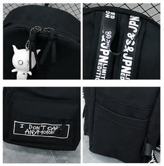 Harajuku Style Women Backpack Doll Pendant Shoulder Bag