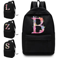 Pink Letter Printing Casual Backpack Laptop Backpack Unisex Sport Bags