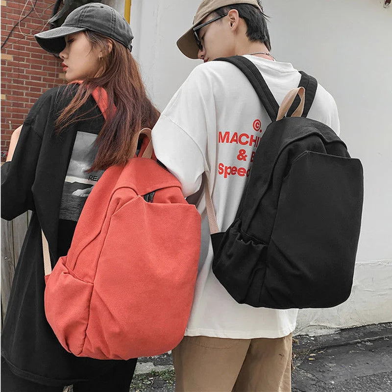 Women Stylish Canvas Backpack Large Capacity Harajuku Retro Casual Bag