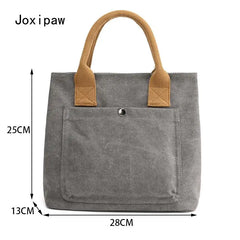 Vintage Multifunction Handbag Casual Solid Tote Bags for Women