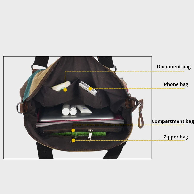 Canvas Shoulder Bag Women Handbags Ladies Hand Bags Tote Casual Crossbody