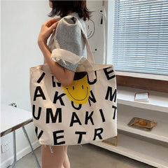 Women's Large Canvas Tote Bag - Stylish and Roomy Shoulder Handbag