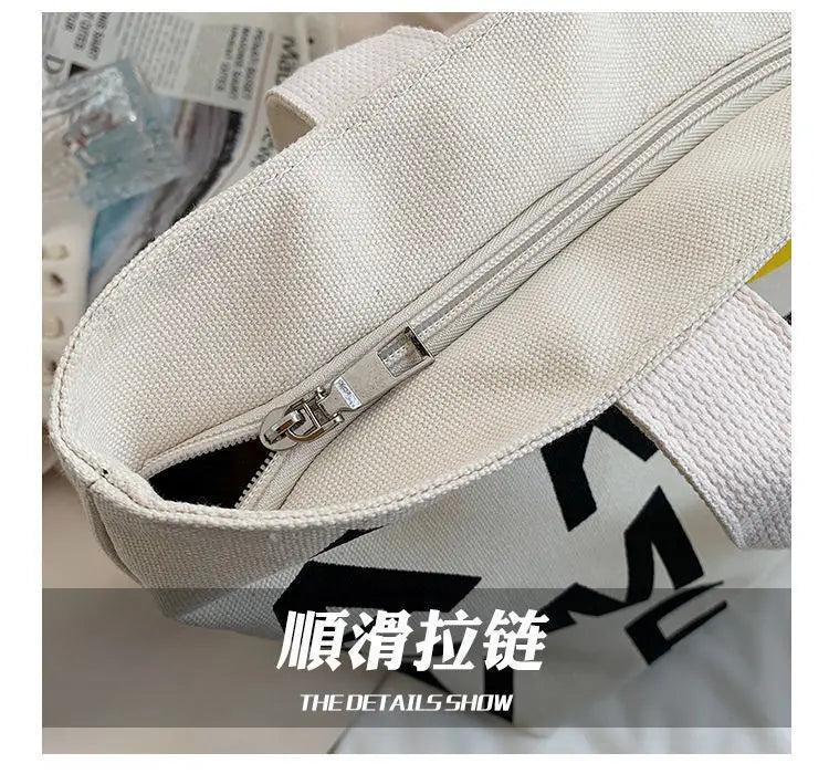 Women's Large Canvas Tote Bag - Stylish and Roomy Shoulder Handbag