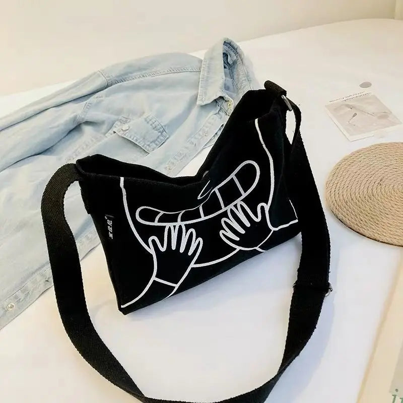 Canvas Bag Female Student Crossbody Bags Funny Girly Shoulder Bag