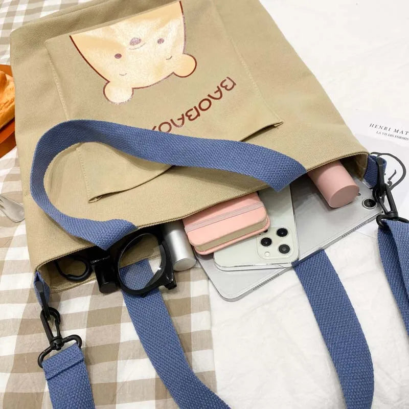 Canvas Bag Shoulder Bag Lady Version Student Bag