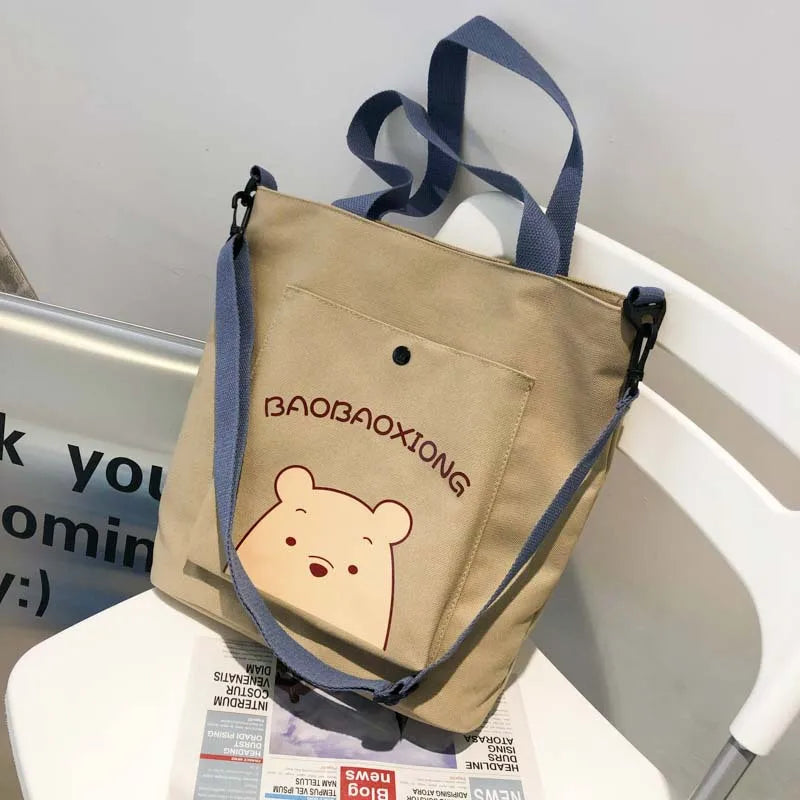Canvas Bag Shoulder Bag Lady Version Student Bag