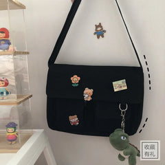 Canvas Crossbody Bag Women Handbag Shoulder Messenger School Bag