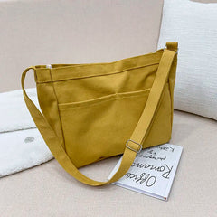 Canvas Shoulder Bag Large Capacity School Handbag Crossbody Tote BF