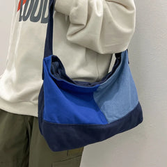 Plaid Messenger Bag for Students, Large Capacity Shoulder Tote