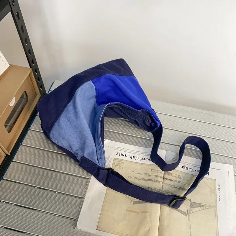 Plaid Student Messenger Bag Large Capacity Shoulder Tote