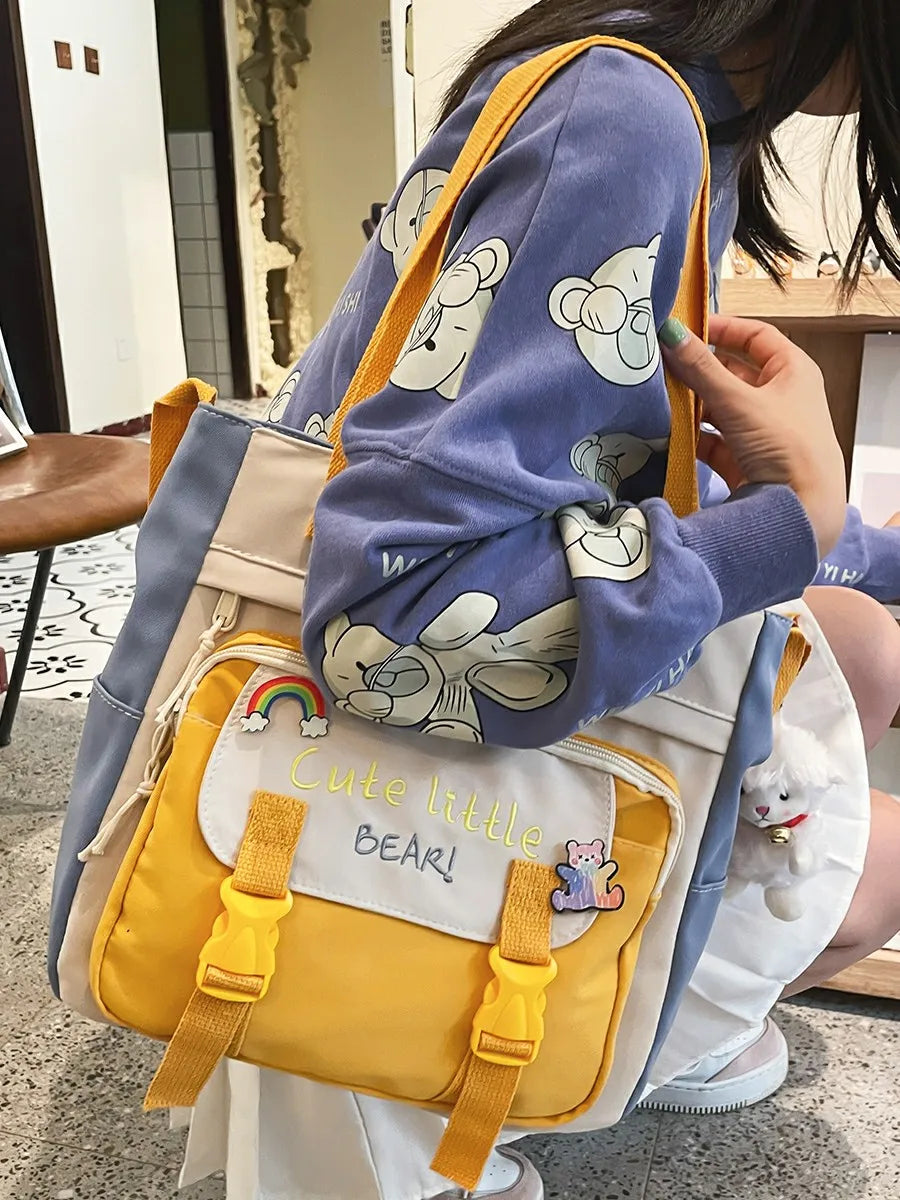 Corduroy Shoulder Bag Women Leisure Shopping Handbag
