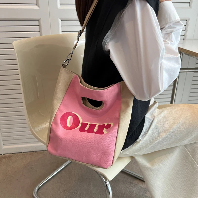 Women's Canvas Tote Bag Shoulder Crossbody Purse Handbag