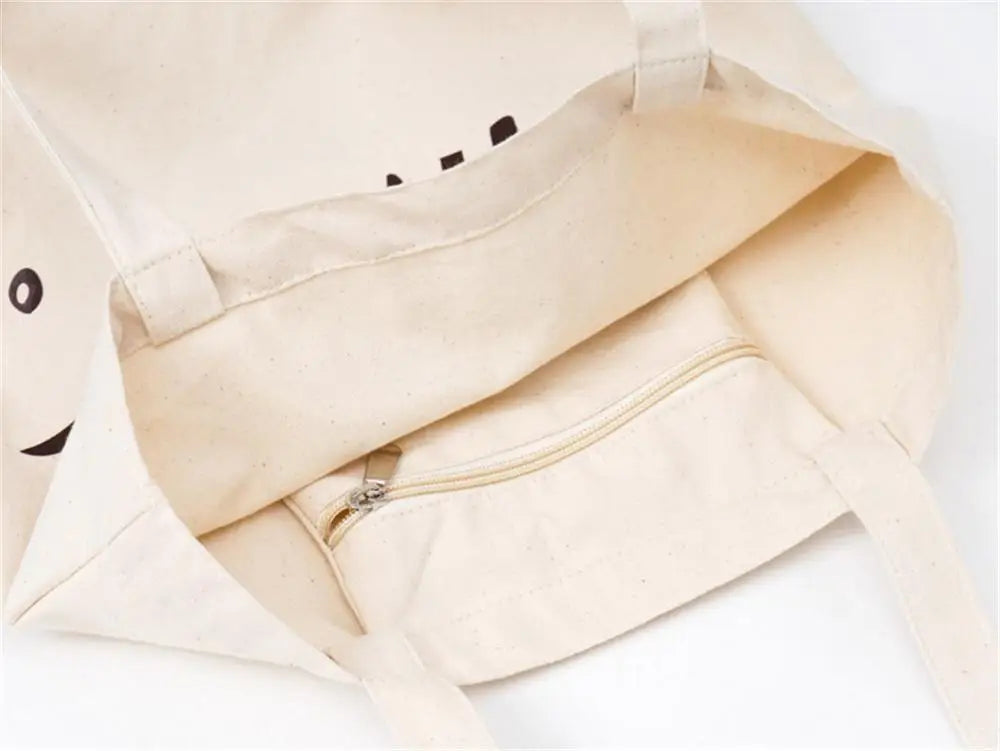 Canvas Bags Shopping Reusable Foldable Shoulder Bag Casual Tote Bag