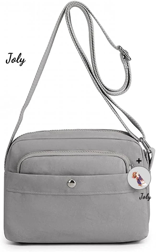 Canvas Crossbody Bag Medium Size, Waterproof Nylon Handbag with Pockets