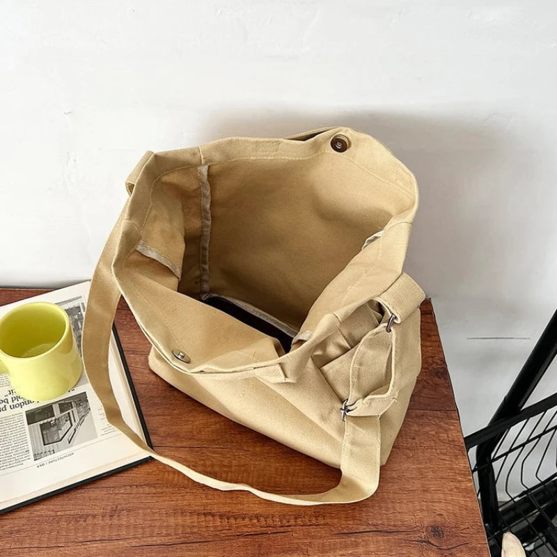 Canvas Bags for Women Handbag Ladies Shoulder Bag Large Capacity Solid Shopper
