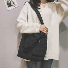 Canvas Bags for Women Handbag Shoulder Bag Large Capacity Solid Totes