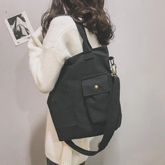 Canvas Bags for Women Handbag Shoulder Bag Large Capacity Solid Totes