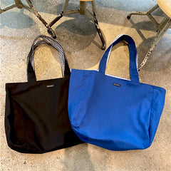 Women's Canvas Shoulder Tote Handbag Casual Solid Plaid Shopper
