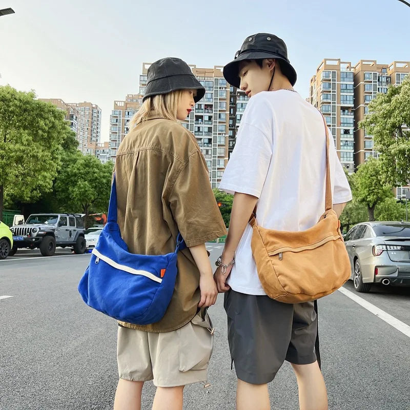 Vintage Canvas Crossbody Bag Eco Messenger Shopper Bag