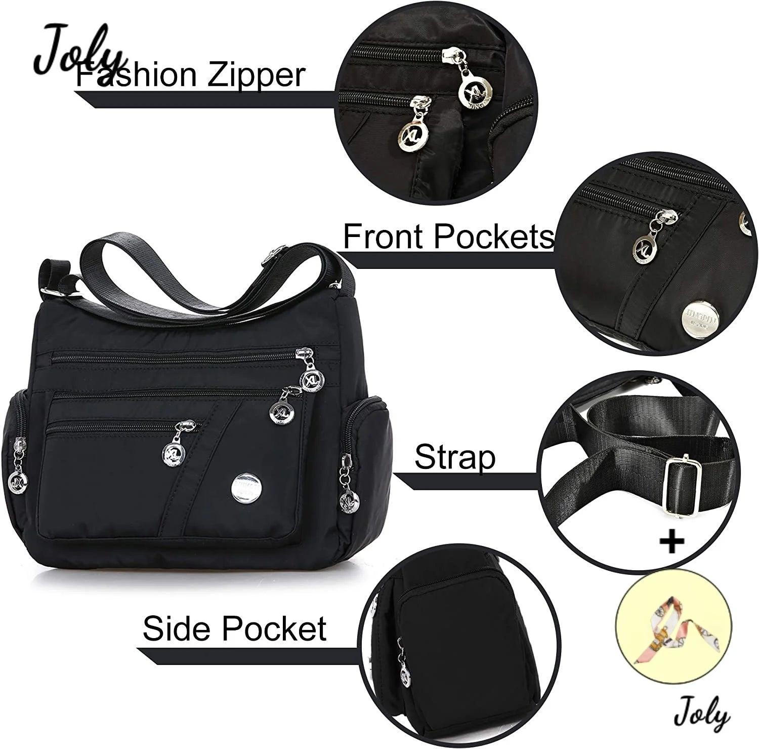 Canvas Crossbody Bag Women Casual Handbag Shoulder Nylon Lightweight Waterproof