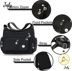 Canvas Crossbody Bag Women Casual Handbag Shoulder Nylon Lightweight Waterproof