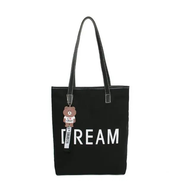 Canvas Big Bag Fashionable Style Messenger Bag Large Capacity Tote Bag