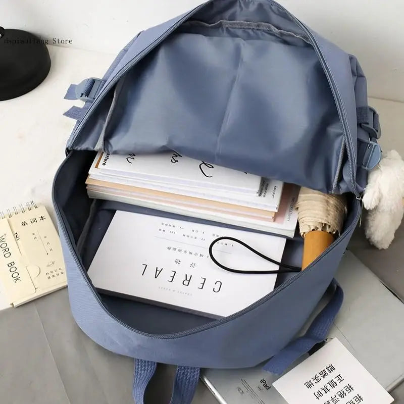 Solid Women's Backpack 4-Piece Set for Teens