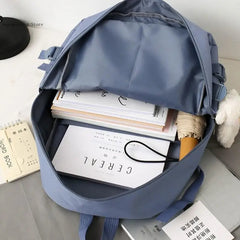 Solid Women's Backpack 4-Piece Set for Teens