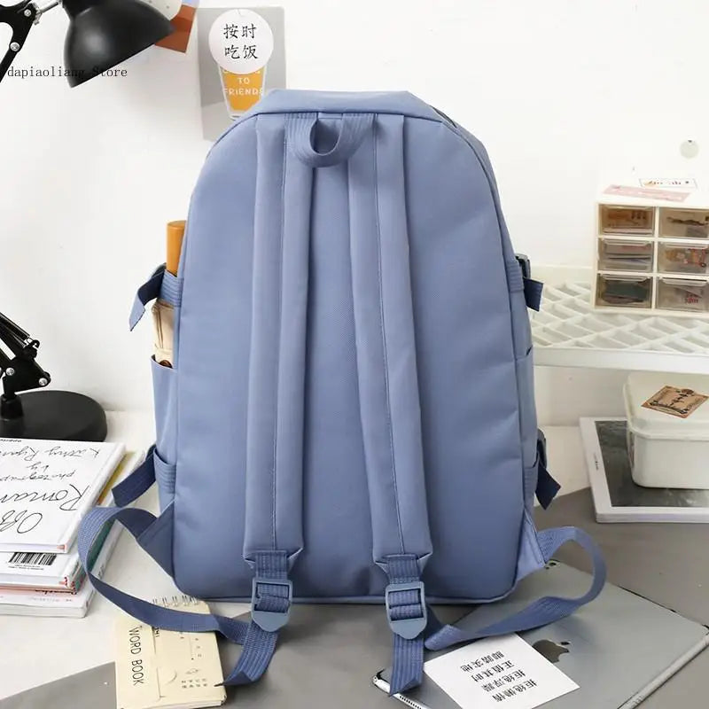 Solid Women's Backpack 4-Piece Set for Teens