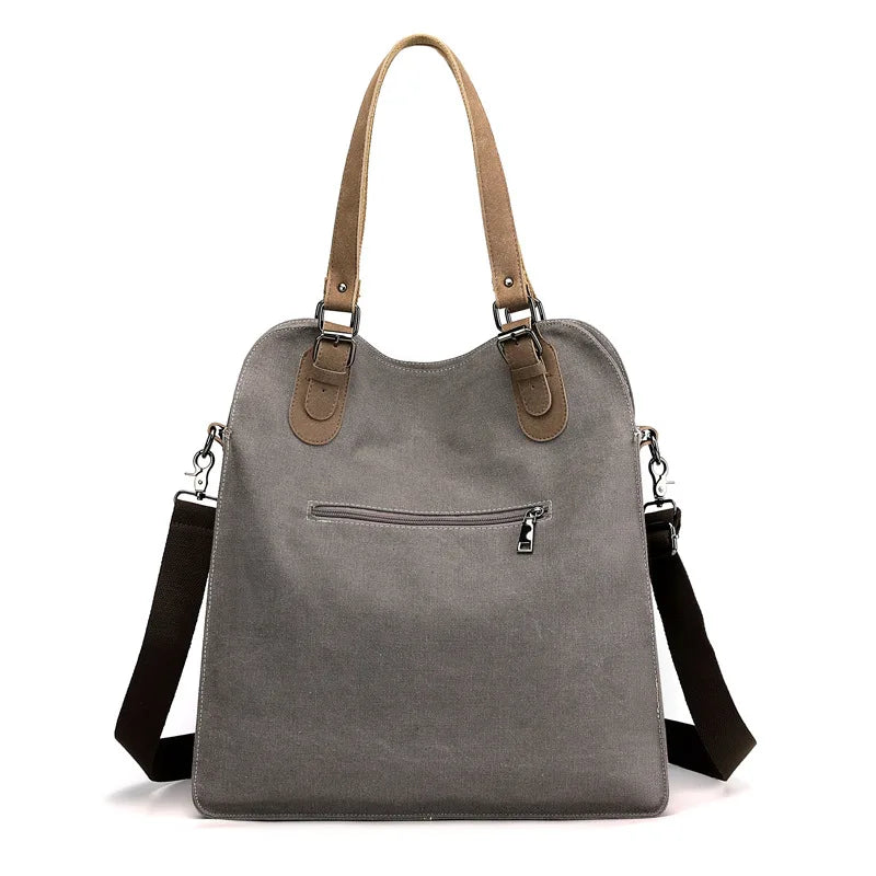Canvas Casual Women's Bag Stylish Contrast Stitching Tote Bag