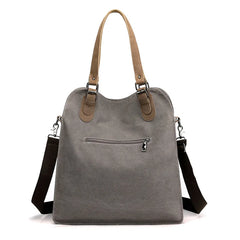 Canvas Casual Women's Bag Stylish Contrast Stitching Tote Bag