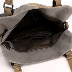 Canvas Casual Women's Bag Stylish Contrast Stitching Tote Bag