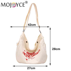 Canvas Crossbody Bag Large Capacity Top-handle Bags Letter Printed