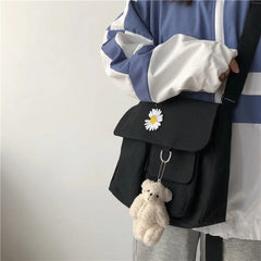 Canvas Crossbody Bag Youth Casual Version Ladies Large Capacity Shoulder Bag