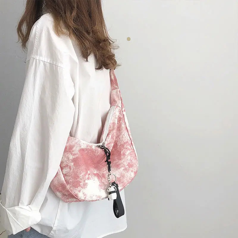 Tie Dye Crossbody Bags for Women Casual Zipper Shoulder Handbags