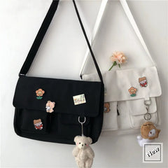 Solid Canvas Crossbody Bags for Women Girls