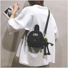 Canvas Crossbody Bags for Women Cartoon Small Phone Shoulder Bags