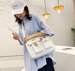 Canvas Diagonal Cross Bag Large Capacity Shoulder Bag