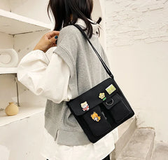 Canvas Diagonal Cross Bag Large Capacity Shoulder Bag