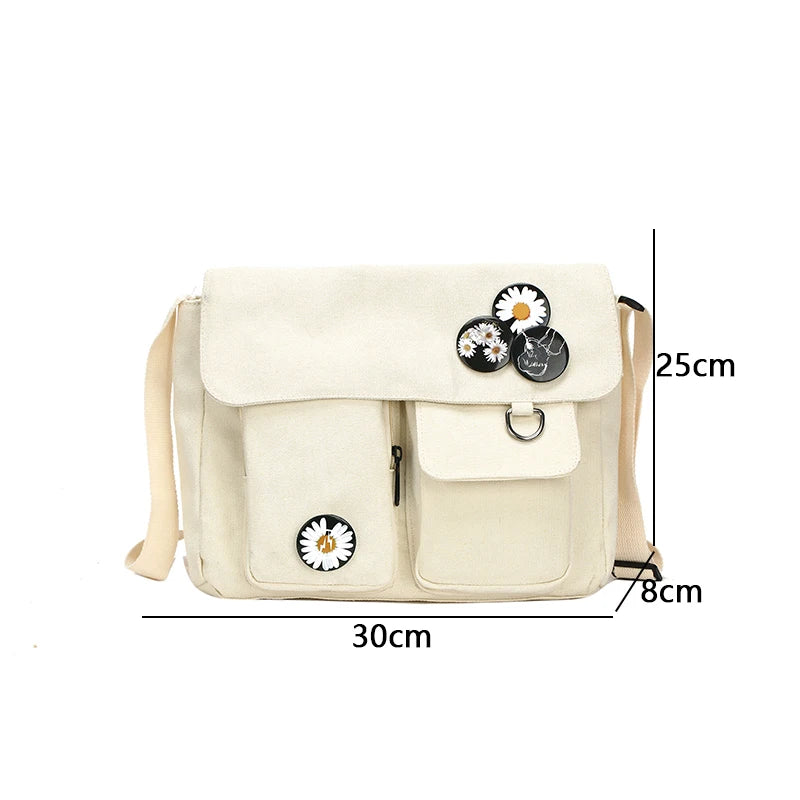 Canvas Diagonal Cross Bag Large Capacity Shoulder