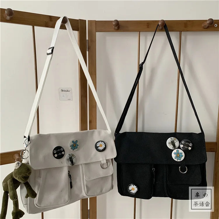 Canvas Diagonal Cross Bag Large Capacity Shoulder Ba