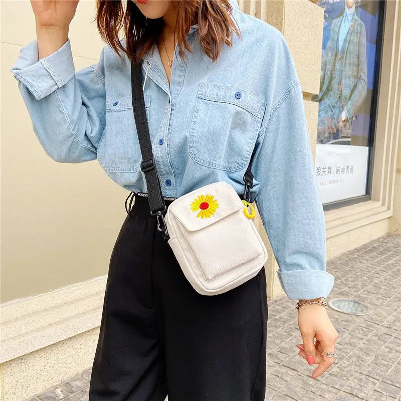 Canvas Diagonal Cross Bag Large Shoulder Bag Women Messenger Bags
