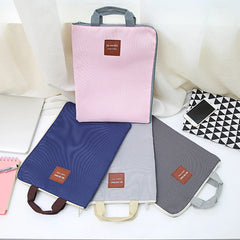 Canvas A4 File Folder Dual Buckles Filing Bag Waterproof Paper Organizer